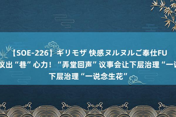 【SOE-226】ギリモザ 快感ヌルヌルご奉仕FUCK Ami 议出“巷”心力！“弄堂回声”议事会让下层治理“一说念生花”