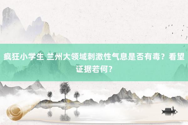 疯狂小学生 兰州大领域刺激性气息是否有毒？看望证据若何？