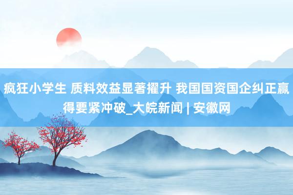 疯狂小学生 质料效益显著擢升 我国国资国企纠正赢得要紧冲破_大皖新闻 | 安徽网