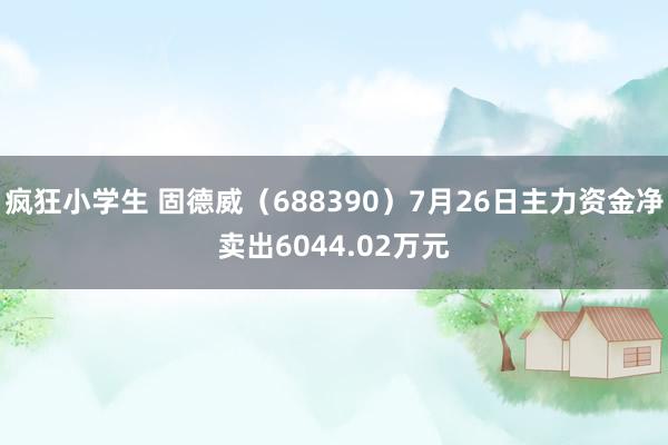 疯狂小学生 固德威（688390）7月26日主力资金净卖出6044.02万元