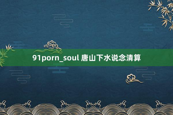 91porn_soul 唐山下水说念清算