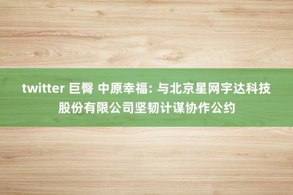 twitter 巨臀 中原幸福: 与北京星网宇达科技股份有限公司坚韧计谋协作公约