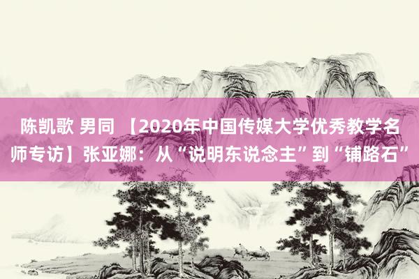 陈凯歌 男同 【2020年中国传媒大学优秀教学名师专访】张亚娜：从“说明东说念主”到“铺路石”