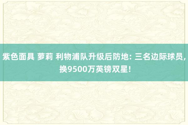 紫色面具 萝莉 利物浦队升级后防地: 三名边际球员, 换9500万英镑双星!